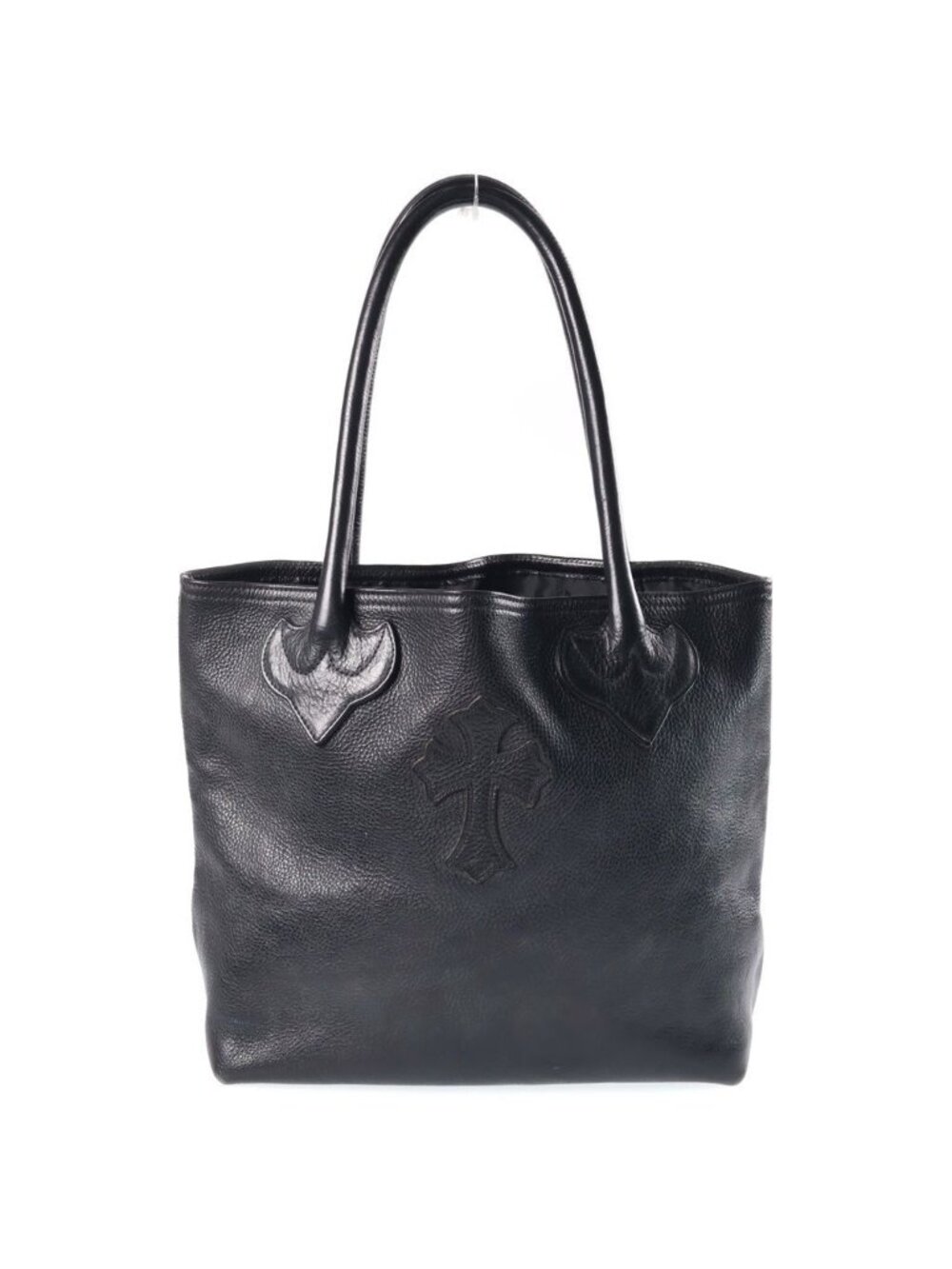 Chrome Hearts FS Tote Bag Leather Black with Cross Patch
